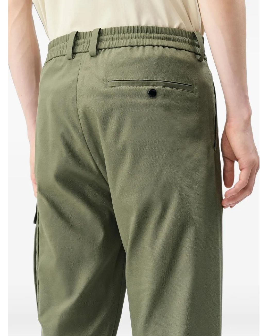 C P Company Green Metropolis Series Technical Panama No Side Seam Cargo Pants for men