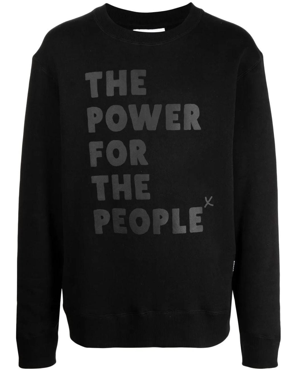 The Power for the People Black Logo-Print Detail Sweatshirt for men