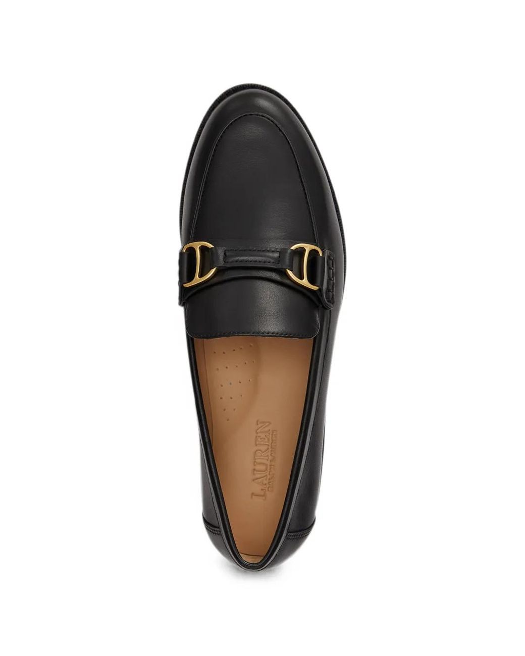 Ralph Lauren Black Tasha D-Ring Leather Loafers