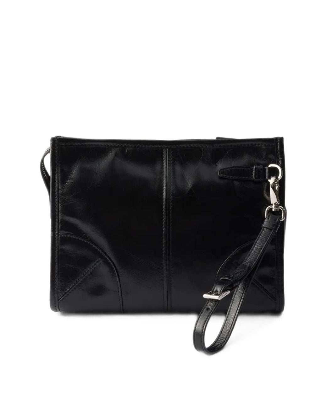 Prada Black Leather Pouch for men