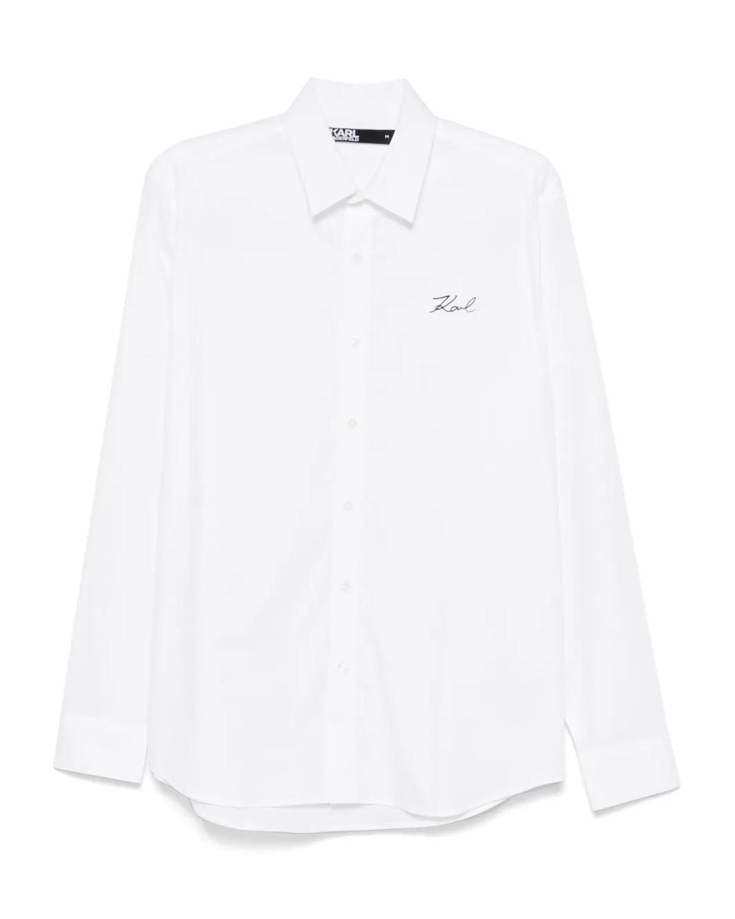 Karl Lagerfeld White Logo-Print Shirt for men