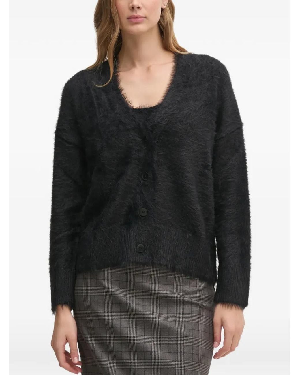Sisley Black Cardigan À Col V