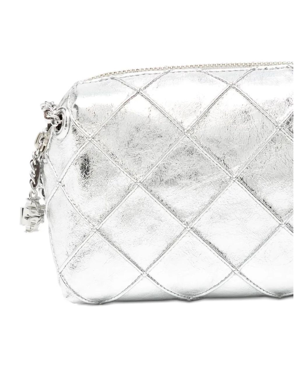 Tory Burch White Fleming Soft Metallic Crossbody Bag