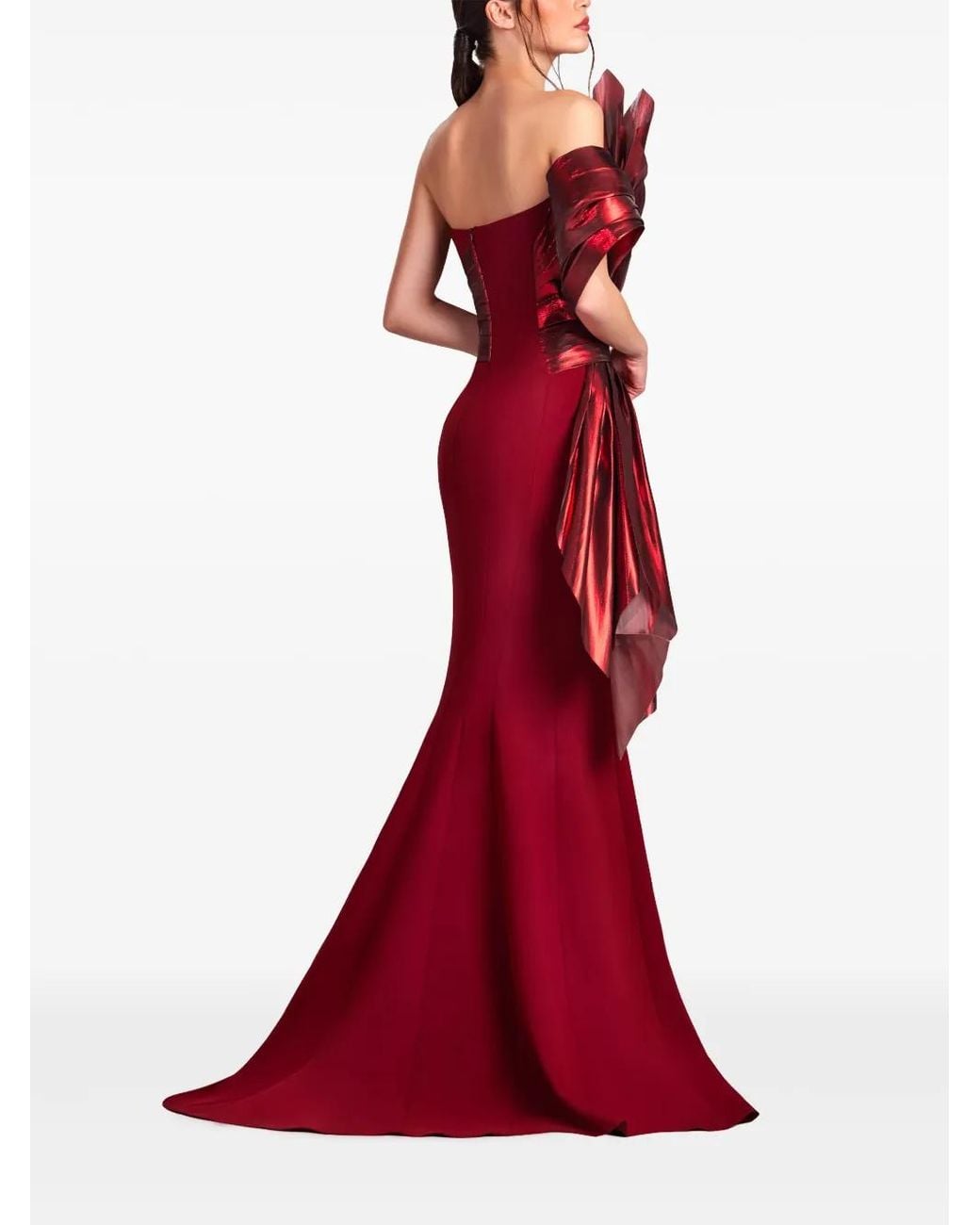 Gaby Charbachy Red Asymmetric Gown
