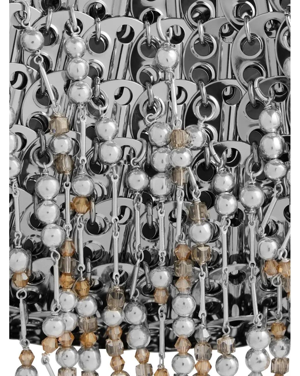 Rabanne White Iconic 1969 Clutch Bag With Pearl Fringes