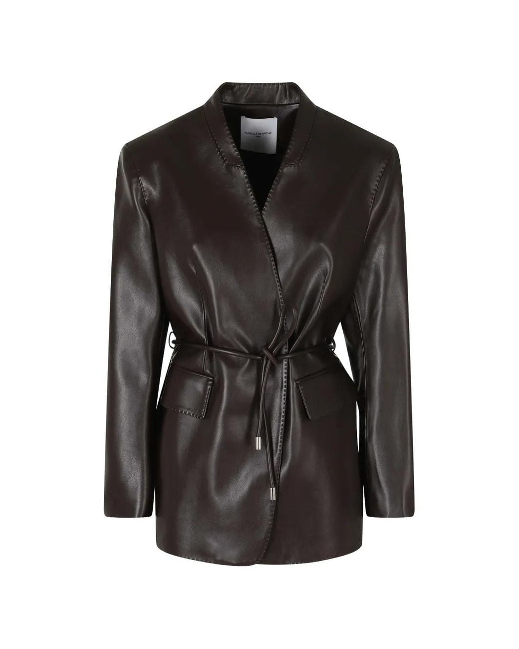Isabelle Blanche Black Belted Single-Breasted Jacket