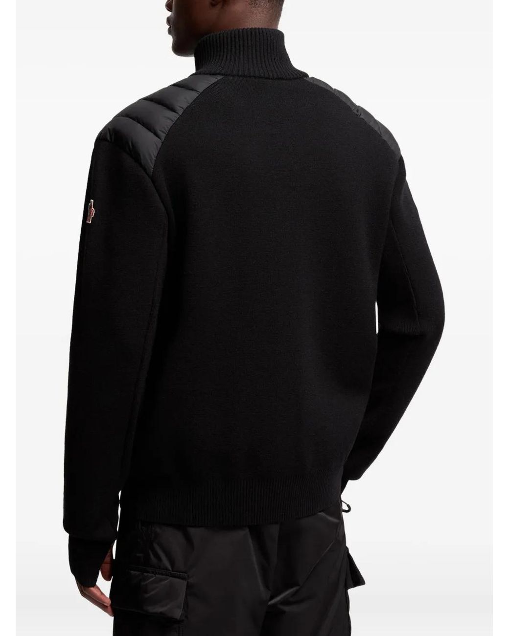 Moncler Black Zip-Up Cardigan for men