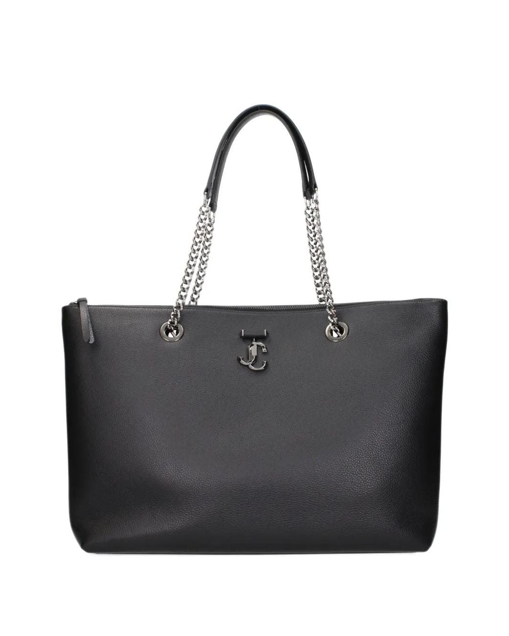 Jimmy Choo Black Jc Leather Tote Bag