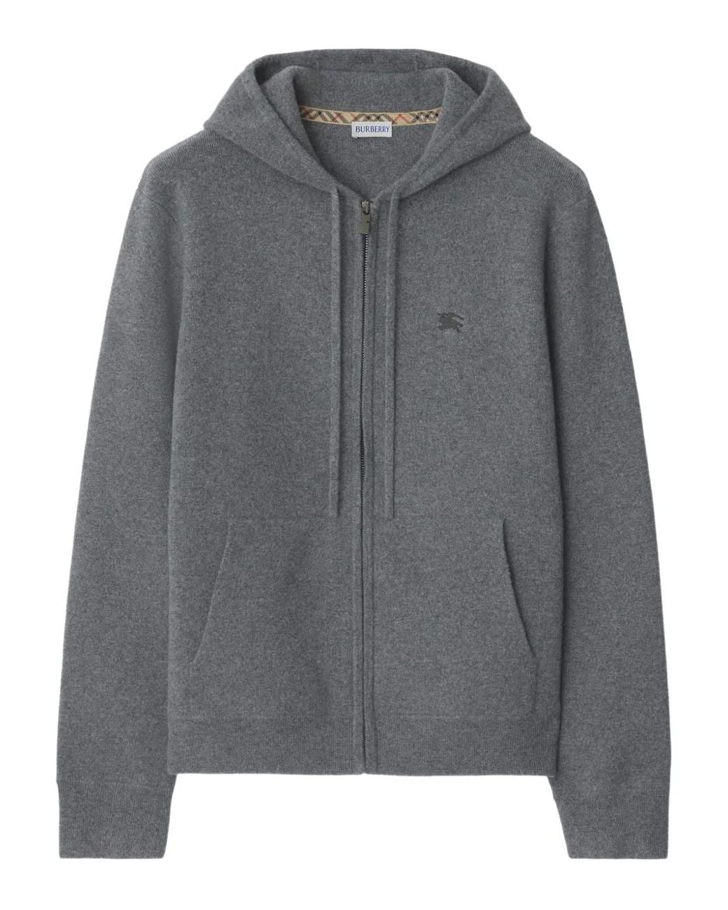 Sudadera Con Capucha Y Cremallera Burberry de hombre de color Gray