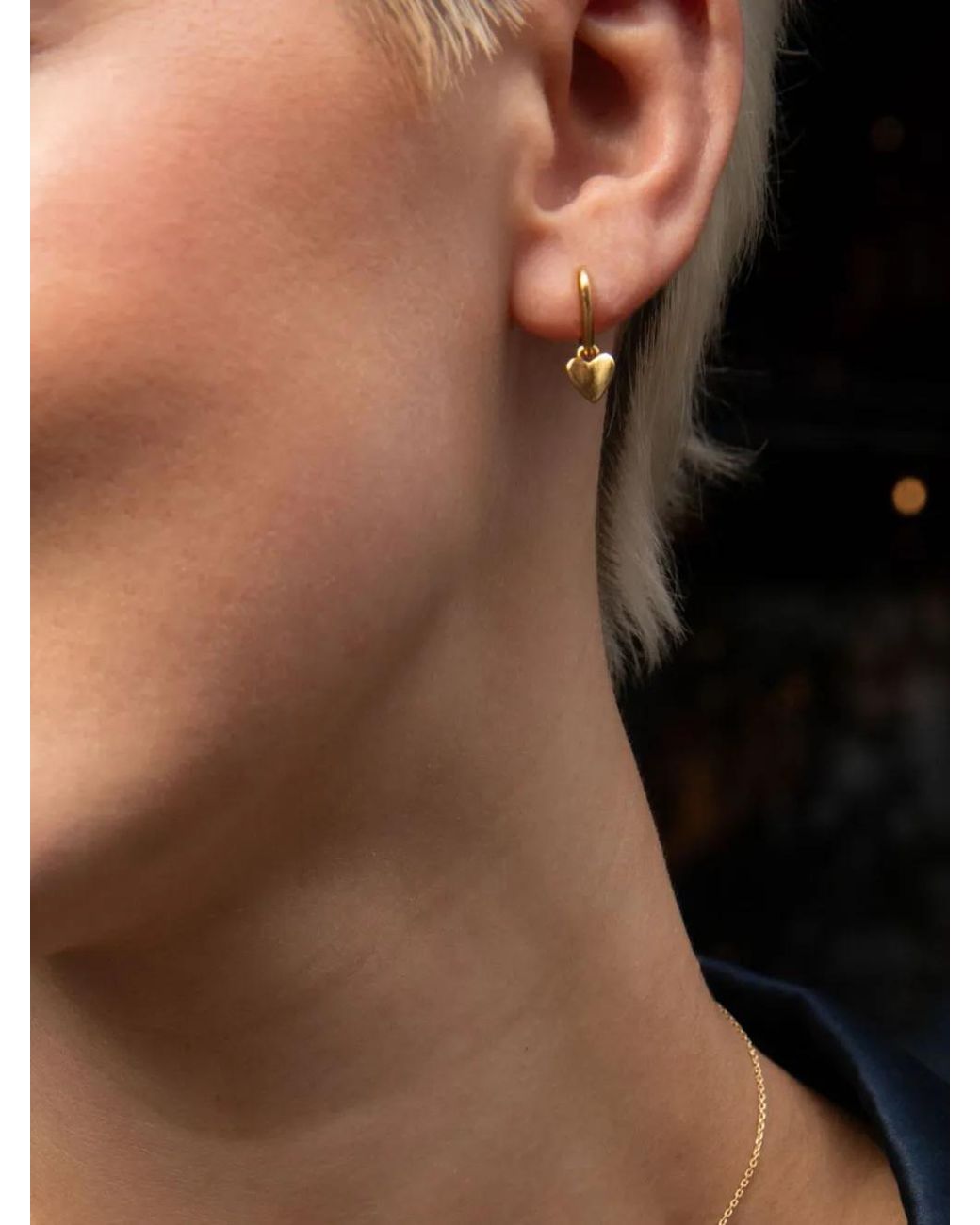 Dinny Hall Metallic Folded Heart Drop Earrings