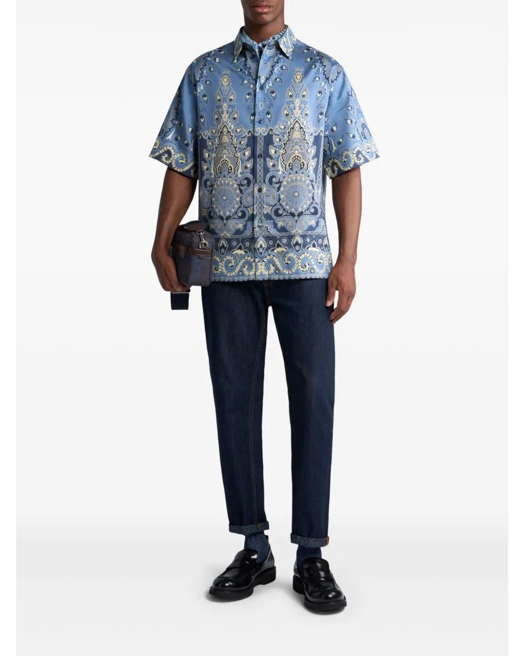 Etro Blue Five-Pocket Jeans for men