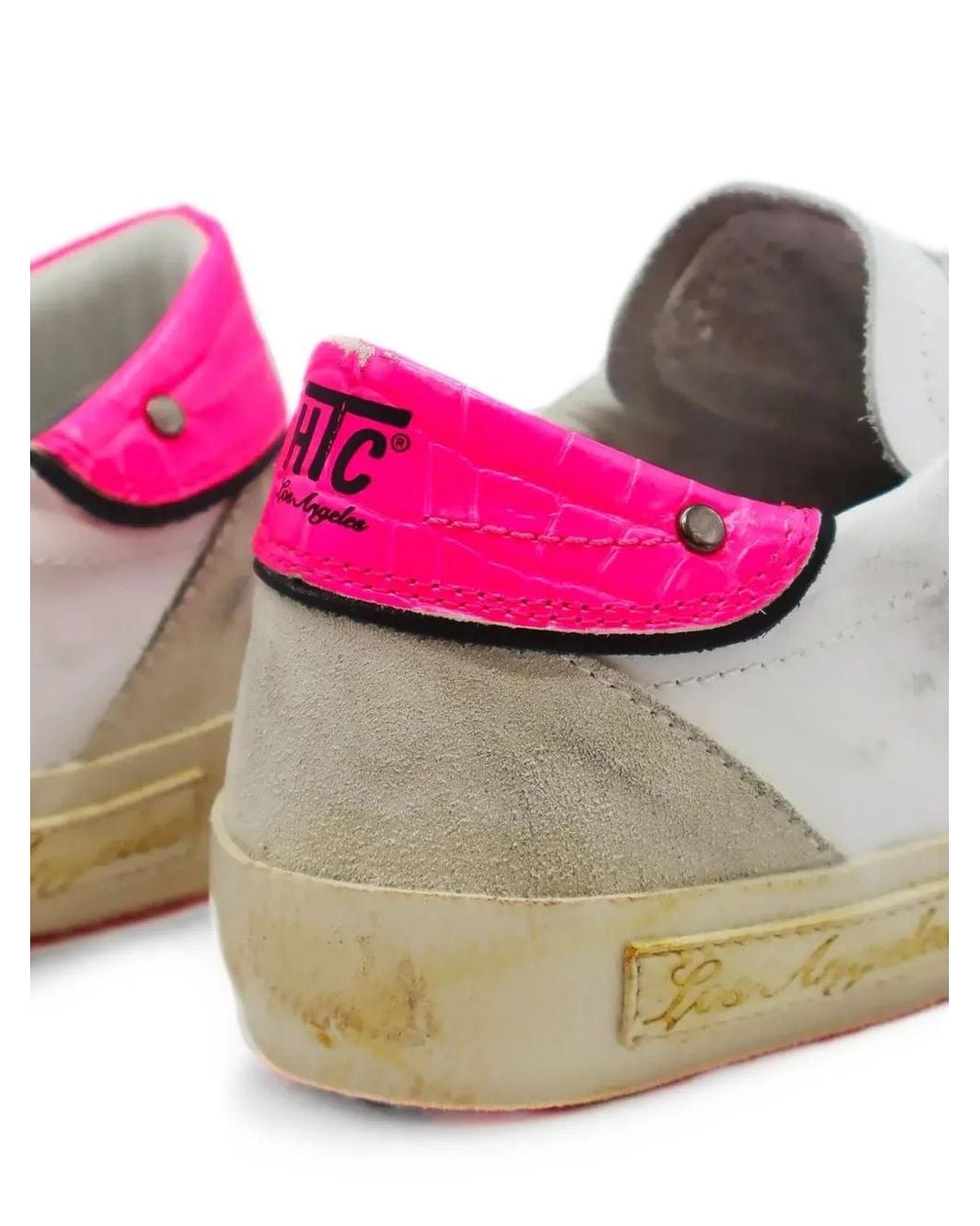 HTC White Distressed-Finish Vipers Sneakers
