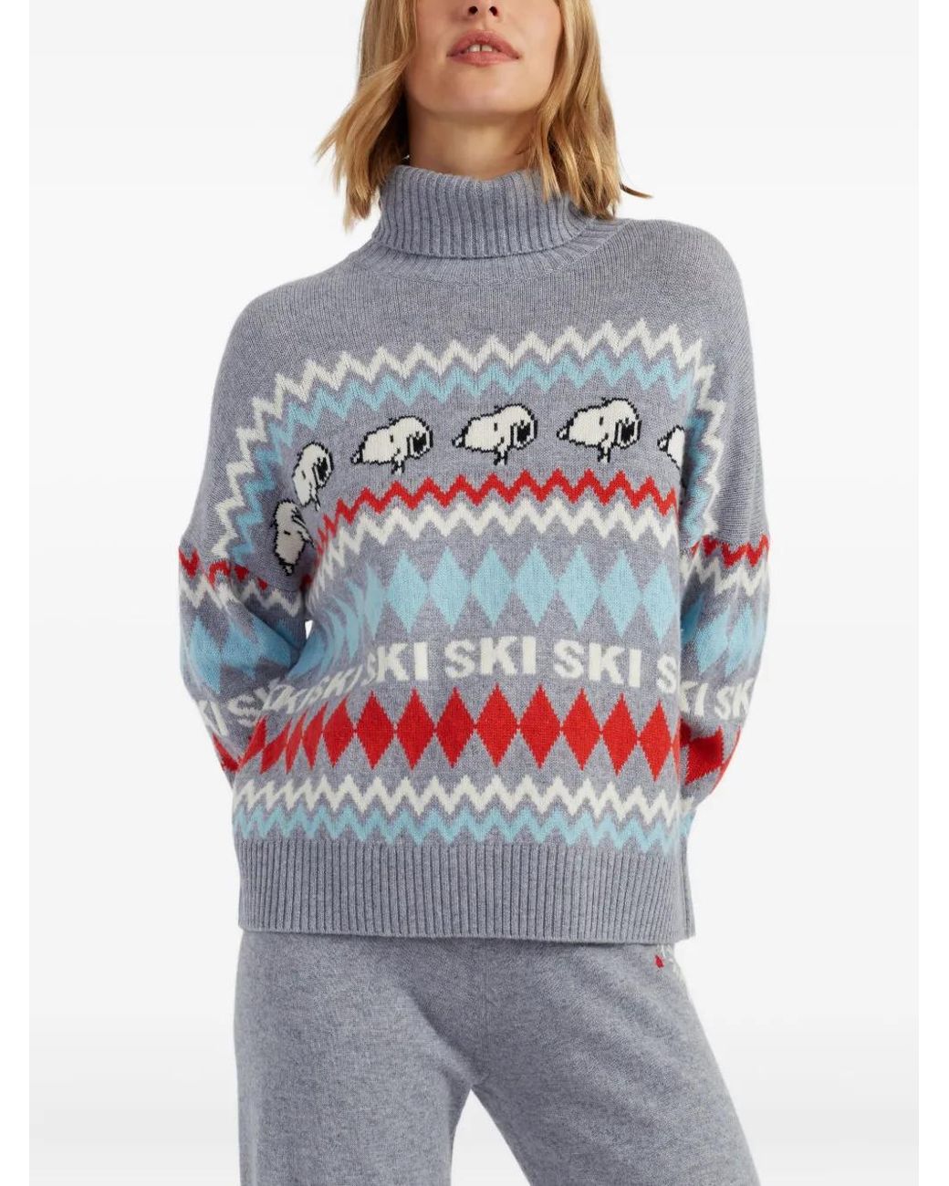 Chinti & Parker Red Snoopy Ski Roll Neck Sweater