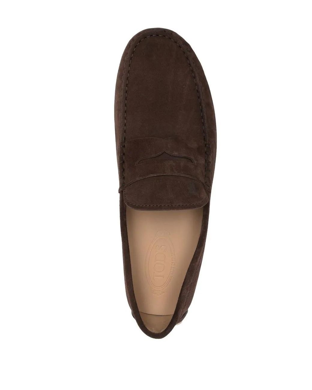 Tod's Brown Gommino Bubble T Timeless Nubuck Driving Shoes for men
