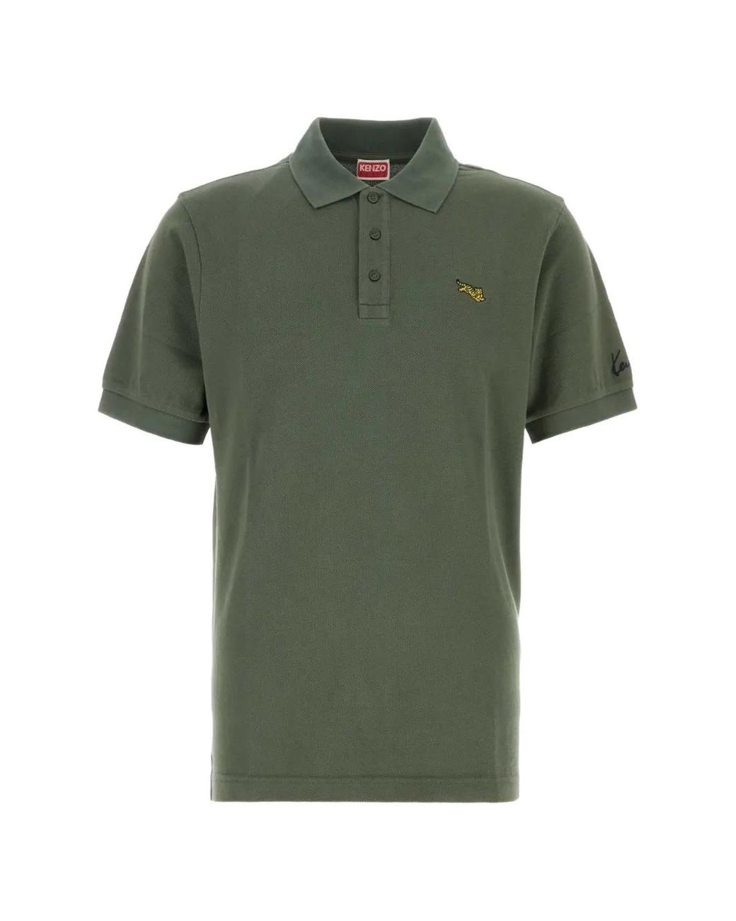 KENZO Green Polo Jumojng Tiger for men