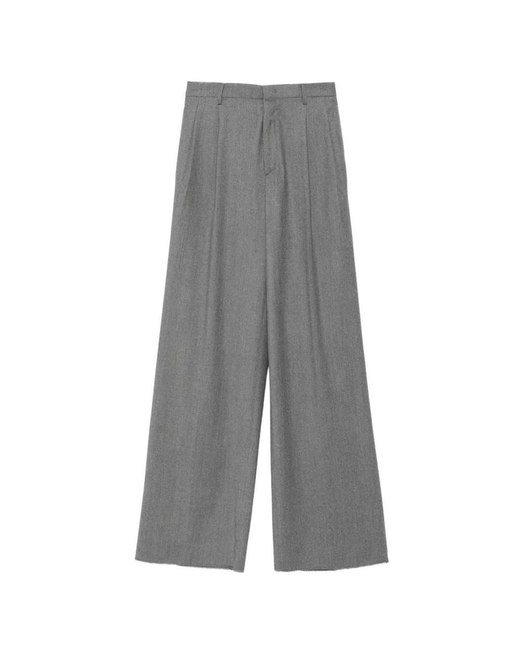 Tagliatore Gray P-Eileen Pleated Wide-Leg Trousers