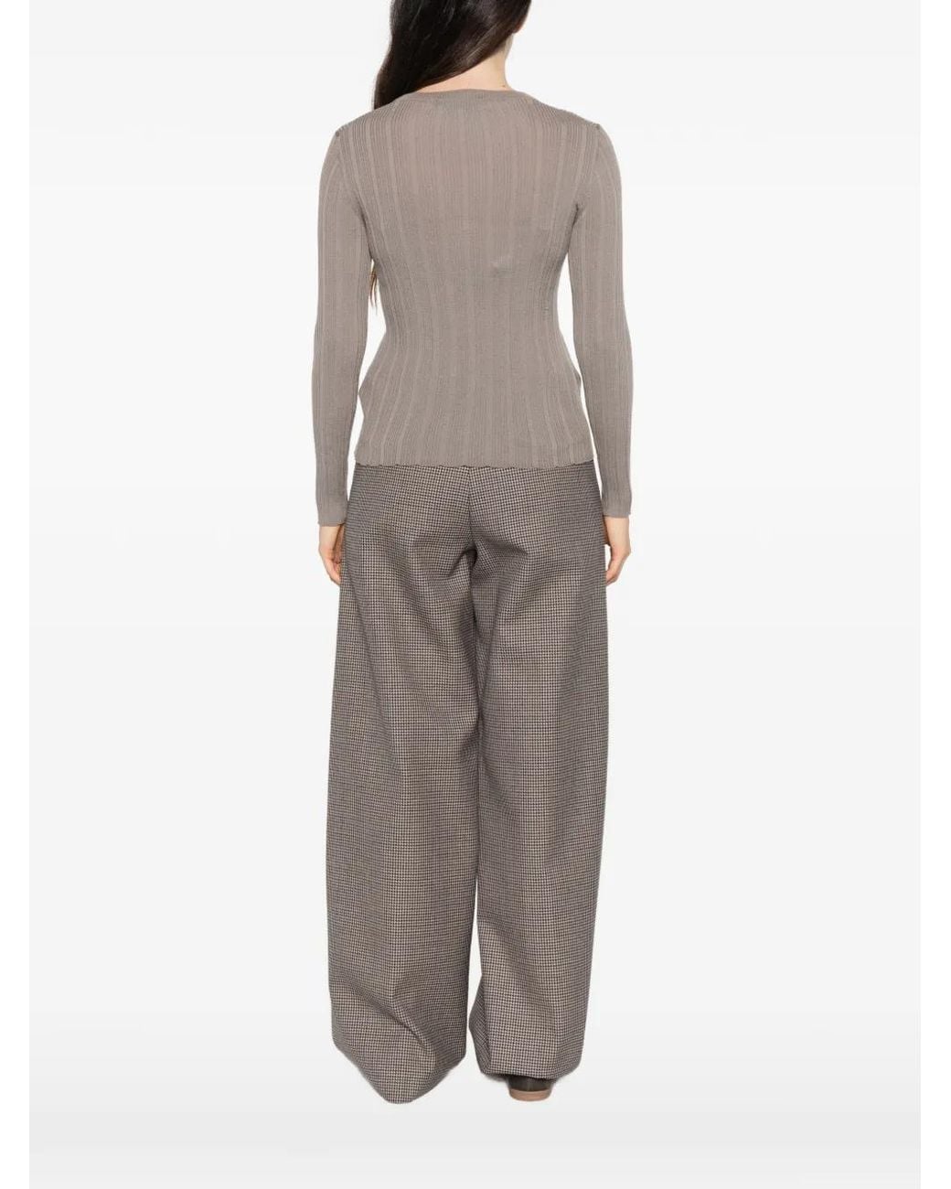 IVORY PARIS Gray Pull Vera En Maille Côtelée