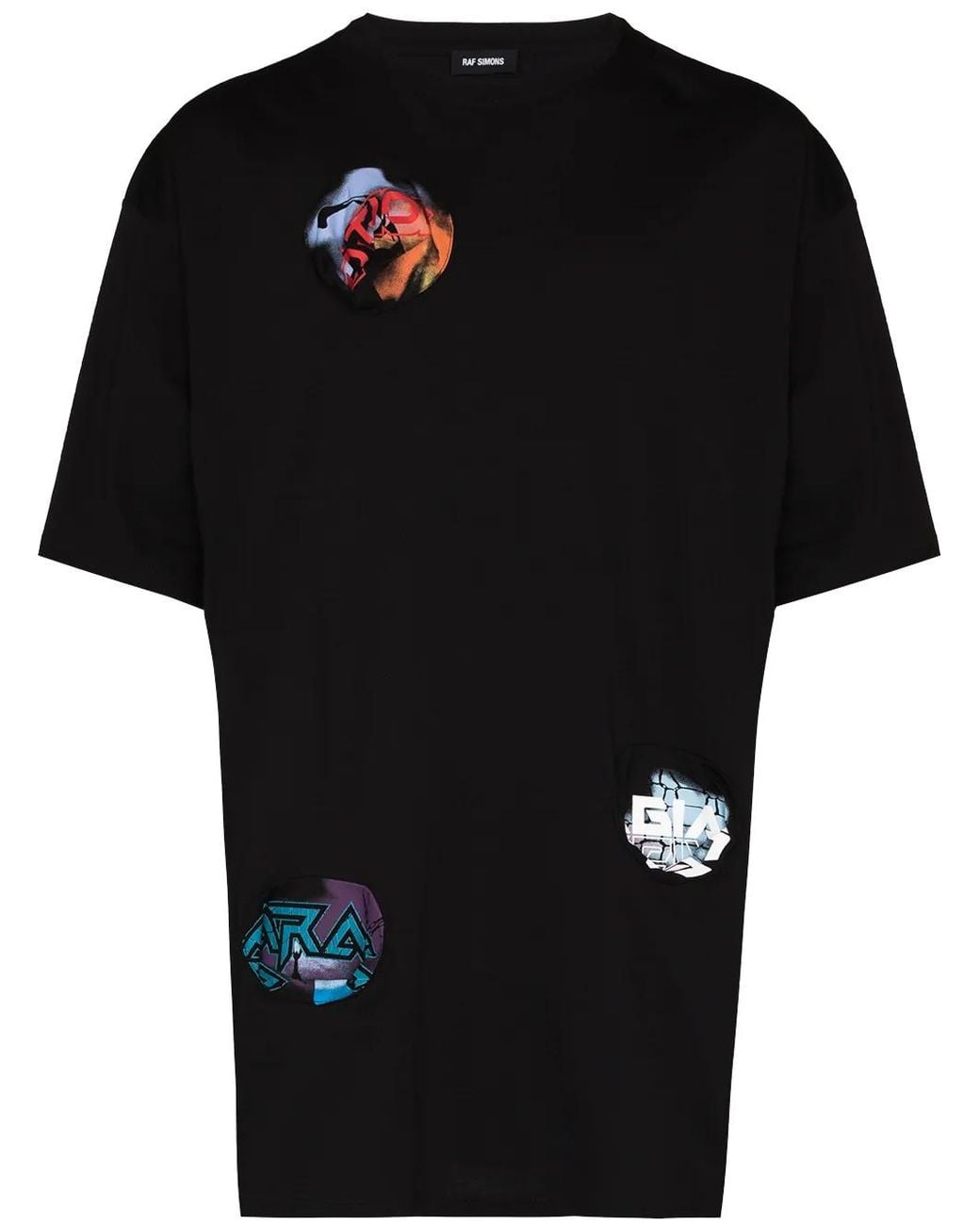 Raf Simons Black Pocket Holes Oversized T-Shirt for men
