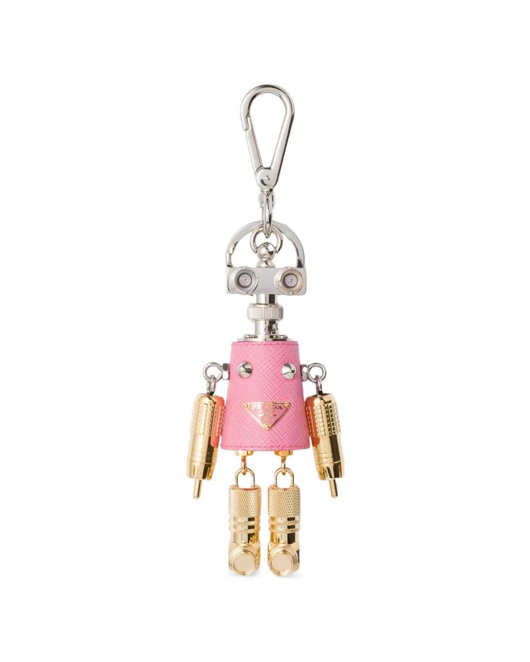 Prada Robot Saffiano Leather Keyring Charm in Pink | Lyst