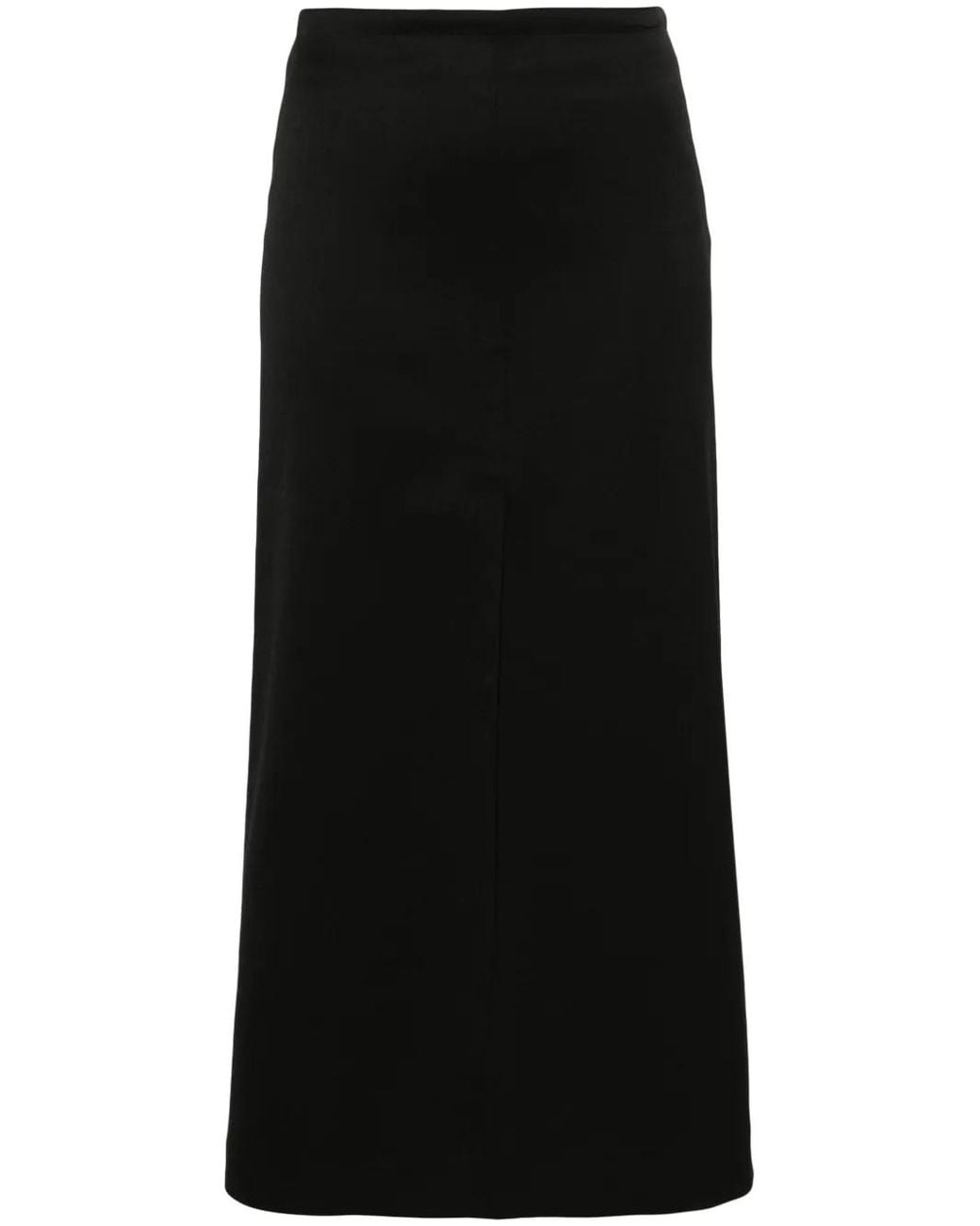 MM6 by Maison Margiela Black High-Waist Twill Midi Skirt