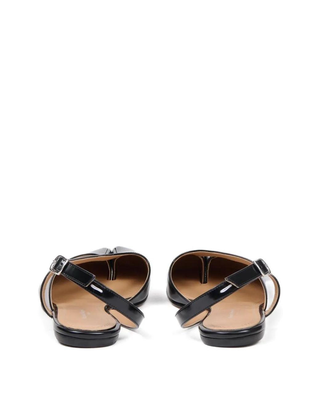 Maison Margiela Black Tabi Leather Ballets