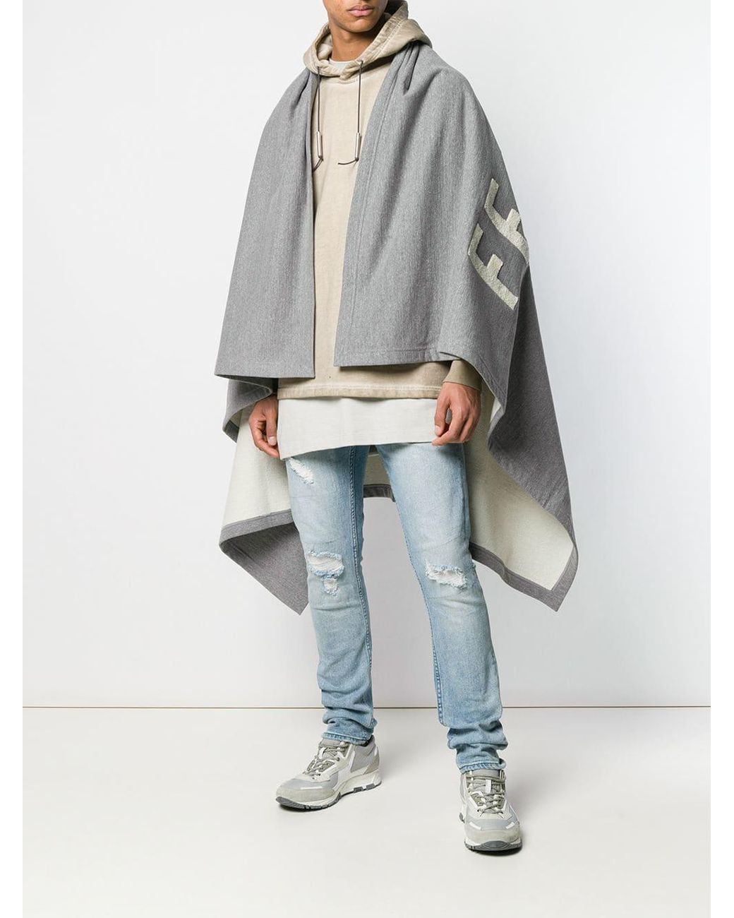 Fear Of God Oversized Poncho in Gray for Men | Lyst
