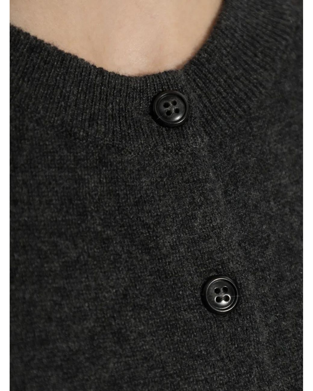 Lisa Yang Black Button-Up Knitted Cardigan