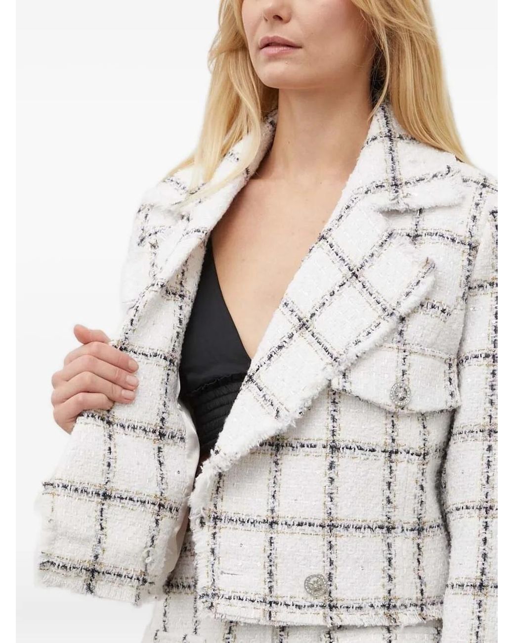 Bruuns Bazaar White Azolla Bb Nanya Checked Tweed Jacket