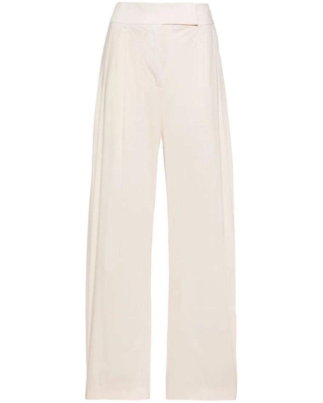 Pinko White Papillon Palazzo Pants