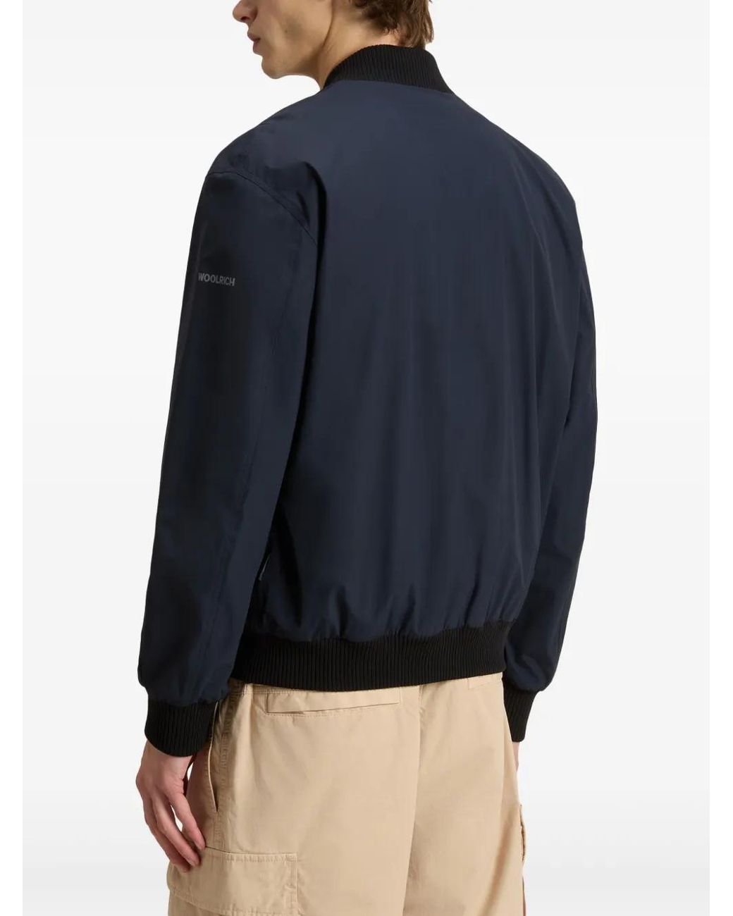 Woolrich Blue Matt Stretch Bomber Jacket for men