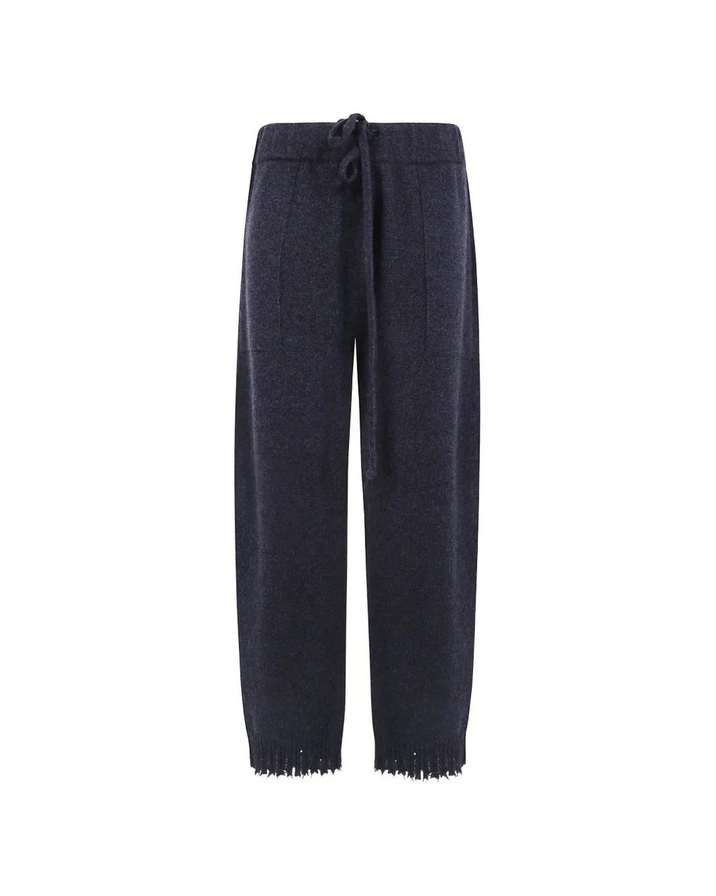 Uma Wang Blue Pantalon À Bords Francs