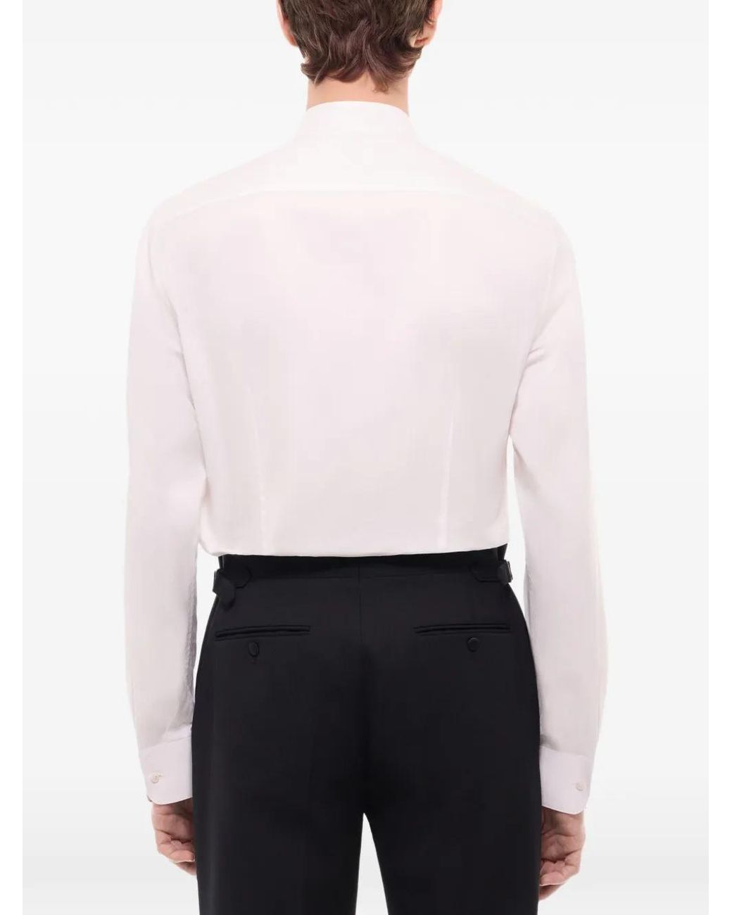 Fursac White Wing-Collar Long-Sleeve Shirt for men