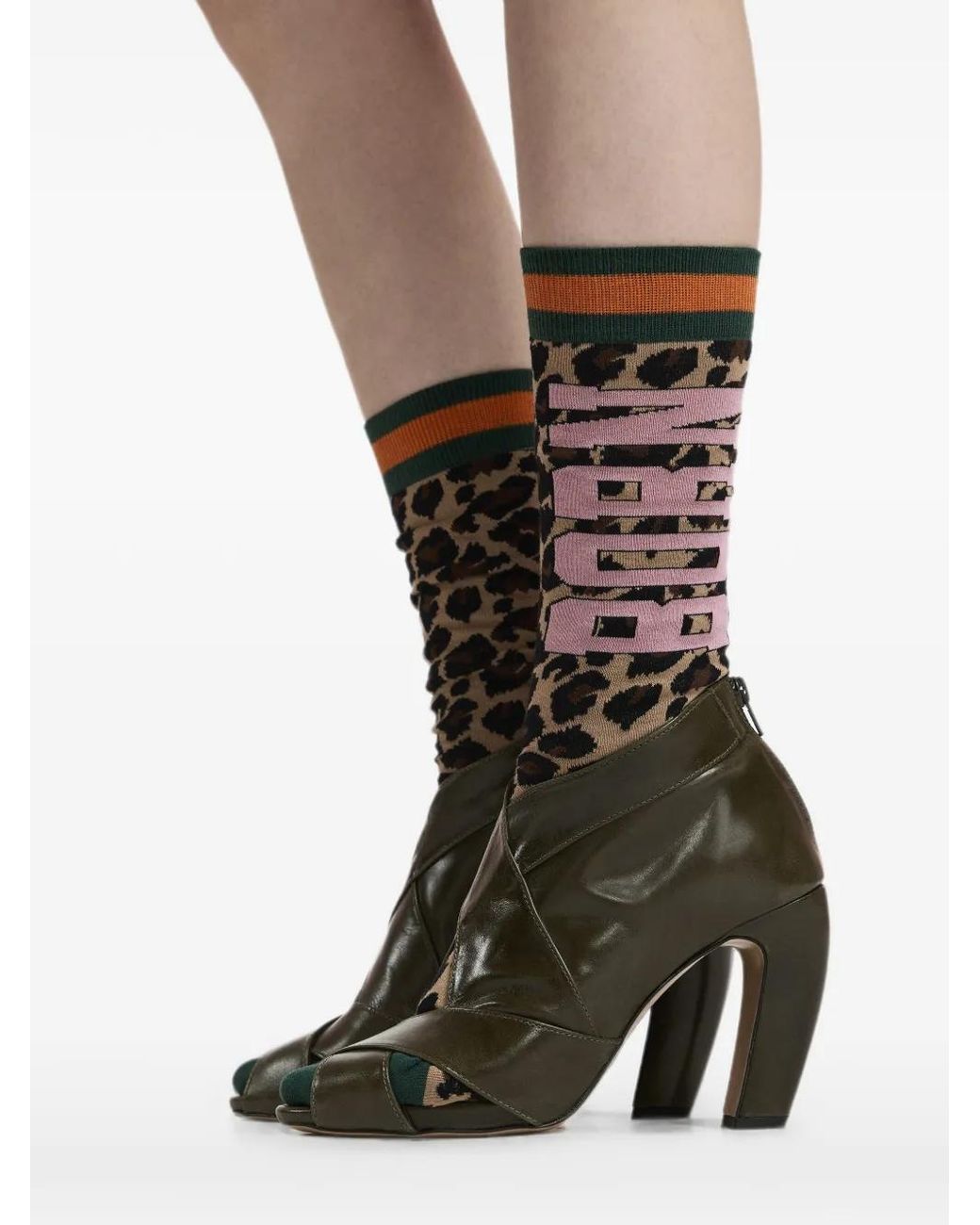 Essentiel Antwerp Green Peep-Toe Block-Heel Heeled Sandals