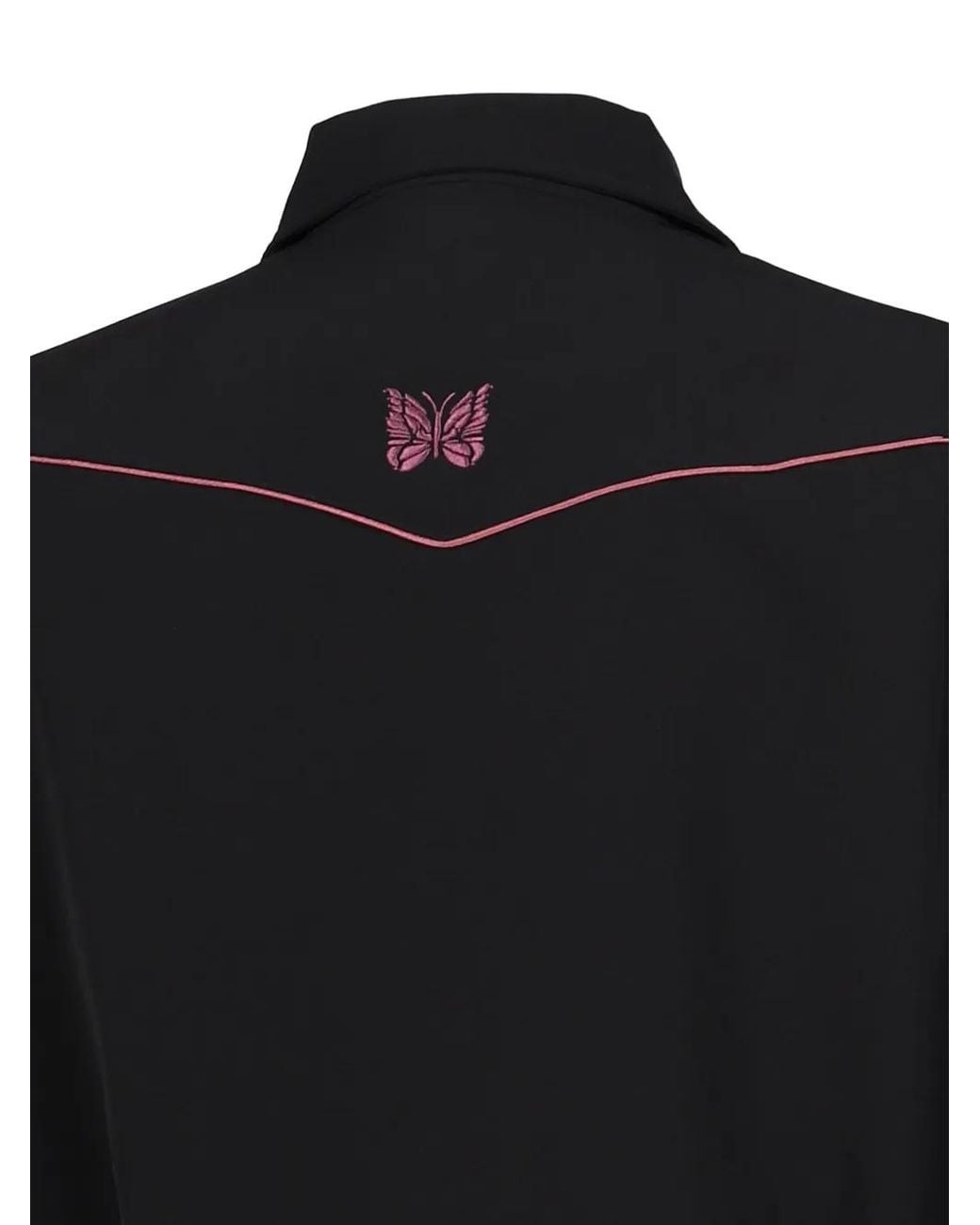 Needles Black Embroidered-Detail Shirt Jacket for men