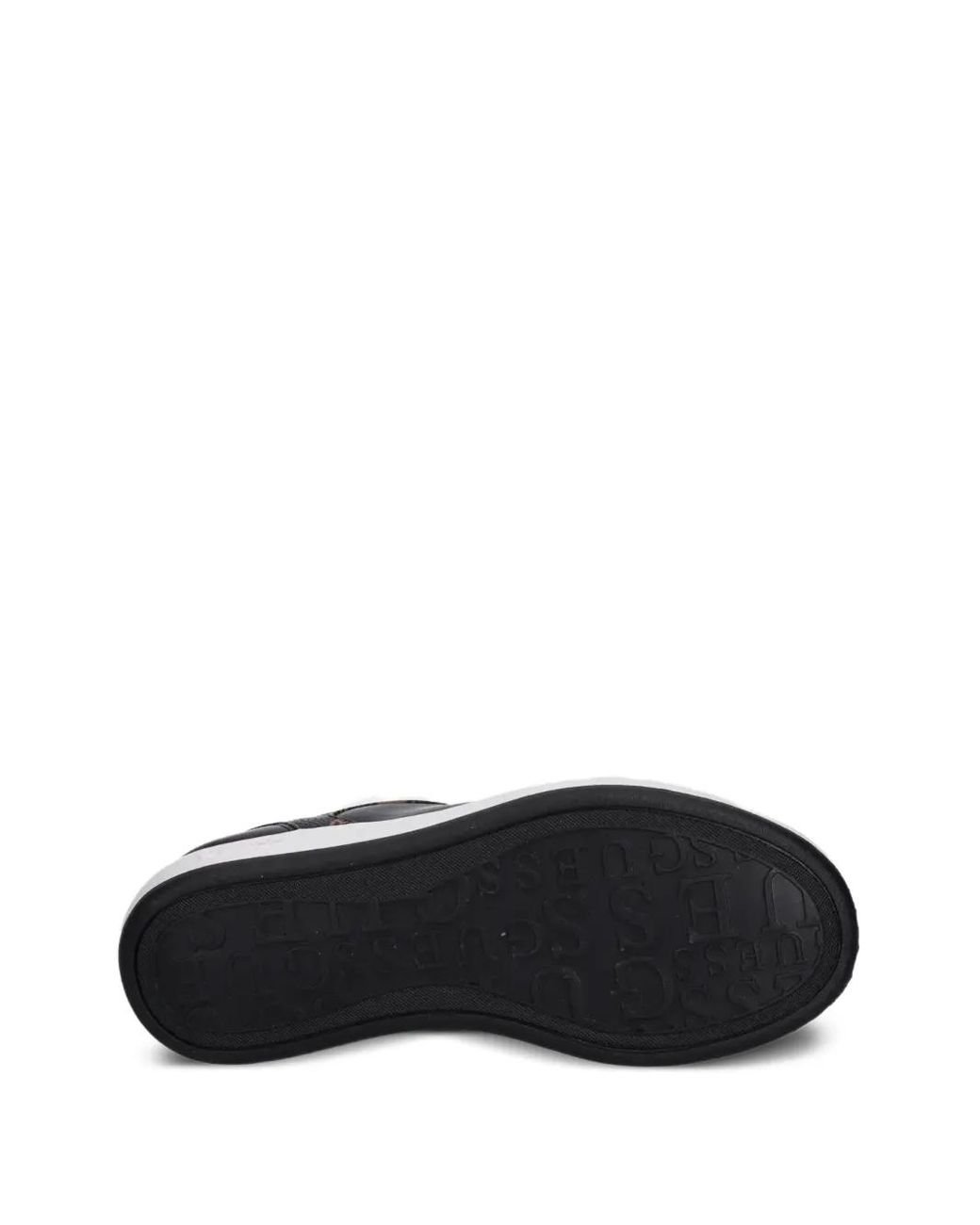 Guess Black Swole Platform-Sole Logo Sneakers