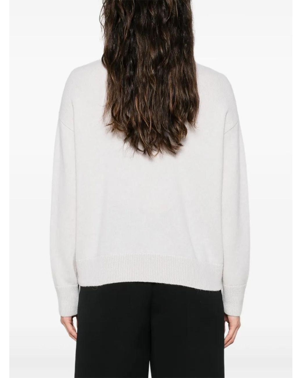 Antonelli White Pullover Mit Kragen