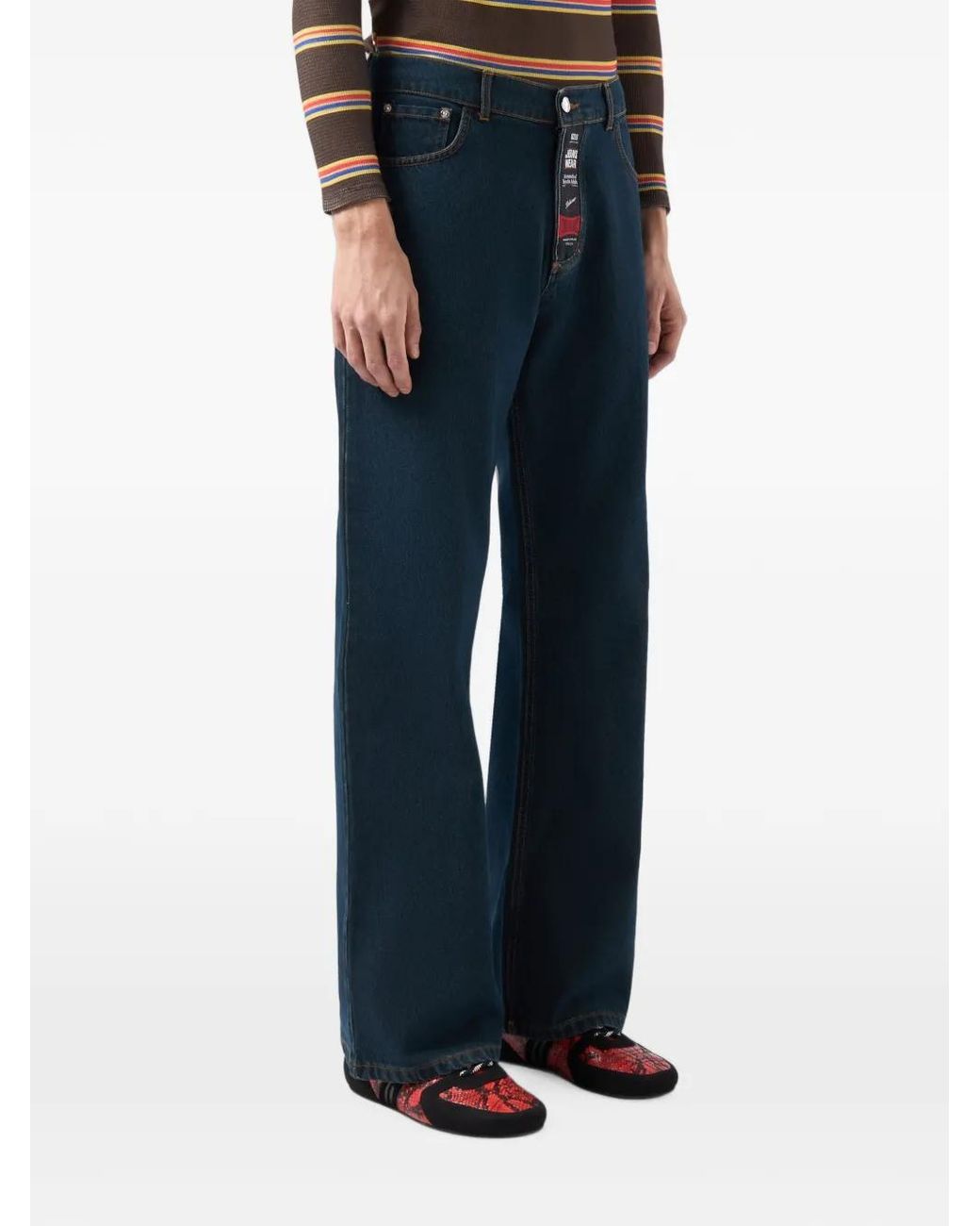 Gcds Blue Workwear Five-Pocket Jeans for men