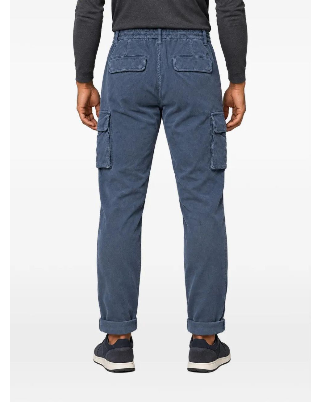 Mason's Blue Drawstring Cargo Pants for men