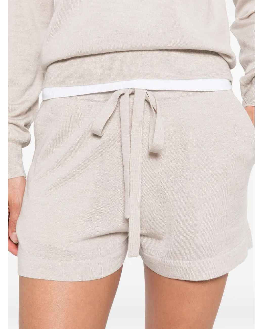 P.A.R.O.S.H. Natural Drawstring-Waist Shorts