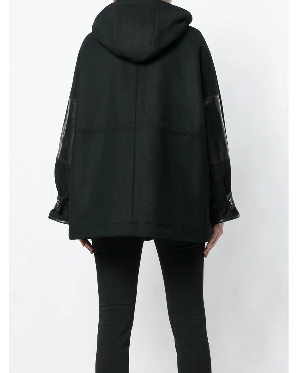 DSquared² Black Shearling Lined Hooded Coat