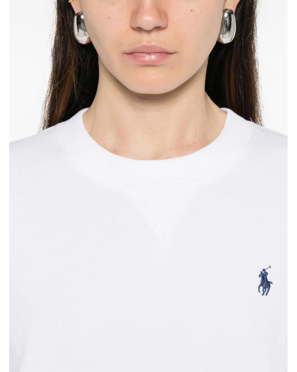 Polo Ralph Lauren White Logo Crew Neck Sweatshirt