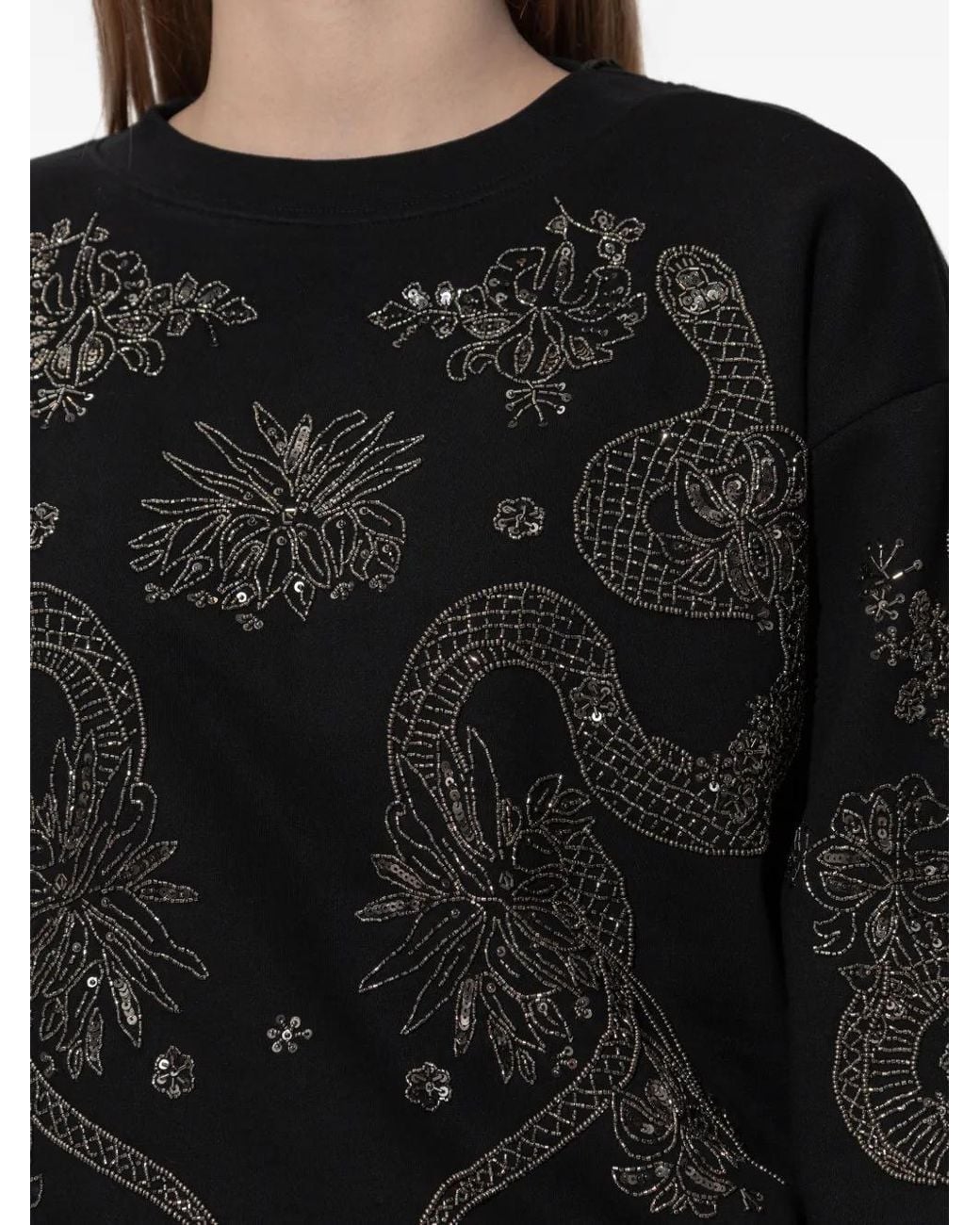 AllSaints Black Cecile Embellished Sweater