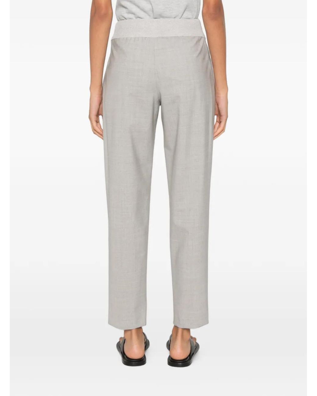Panicale White Pantalon Droit À Lien De Resserrage