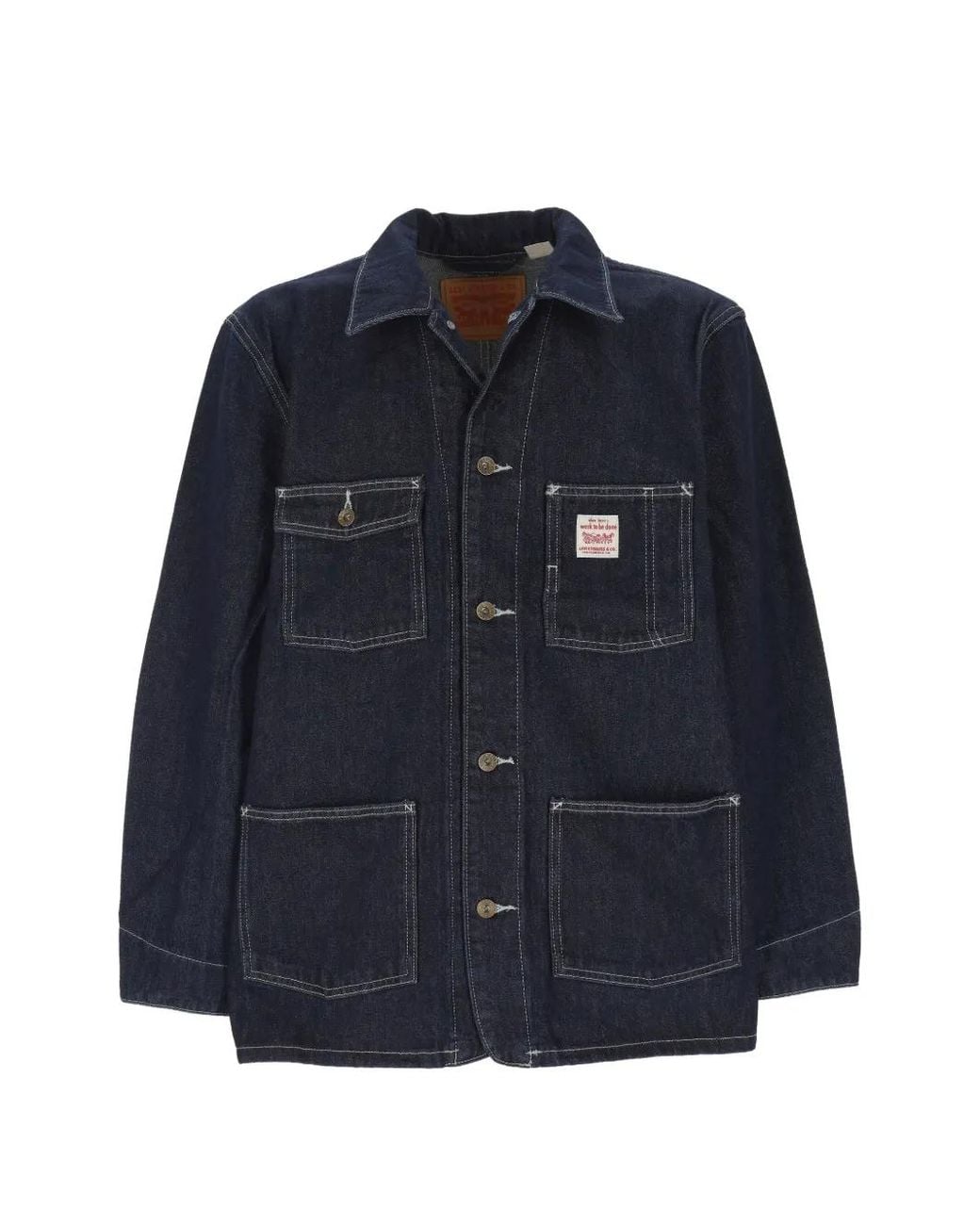 Levi's Blue Denim Pointed-Collar Jacket for men