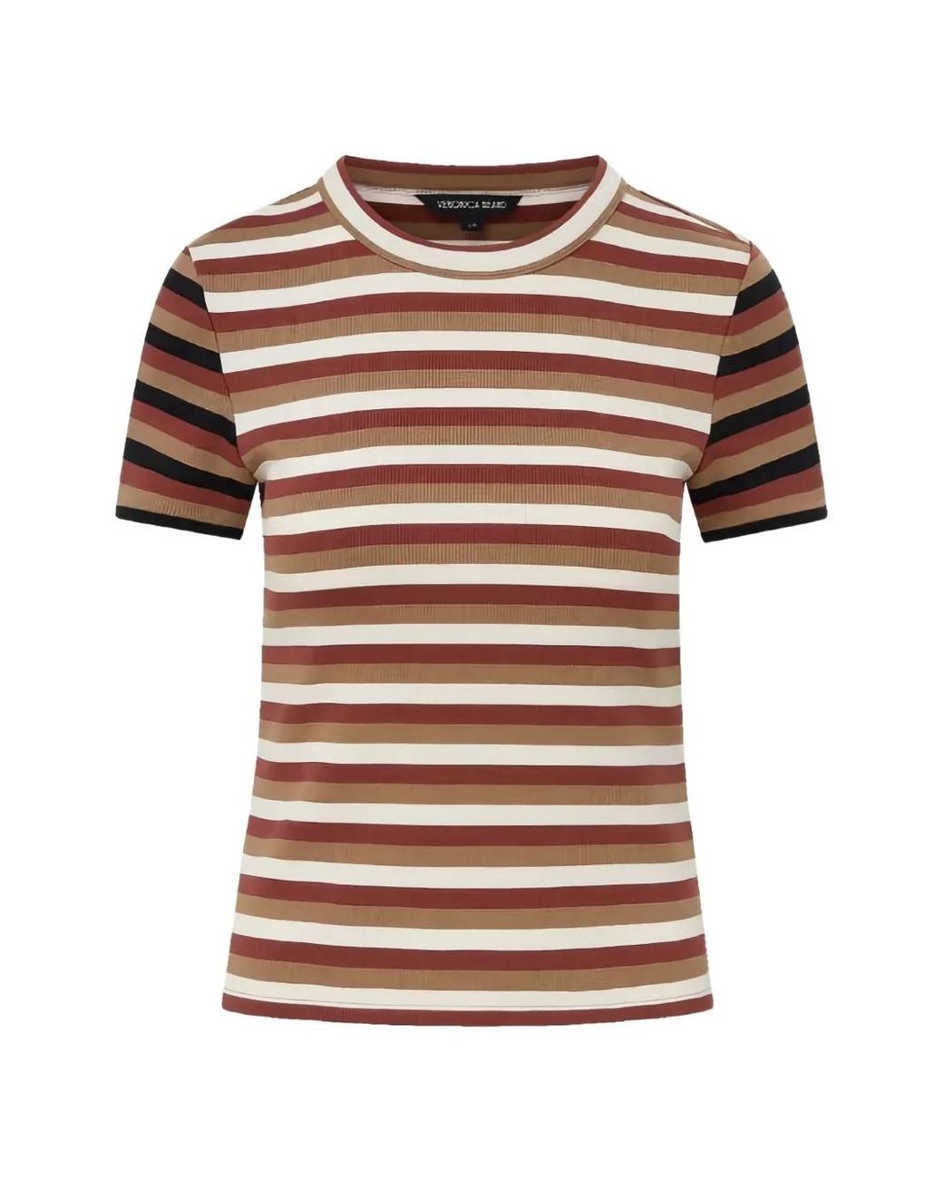 Veronica Beard White Pruitt Striped T-Shirt