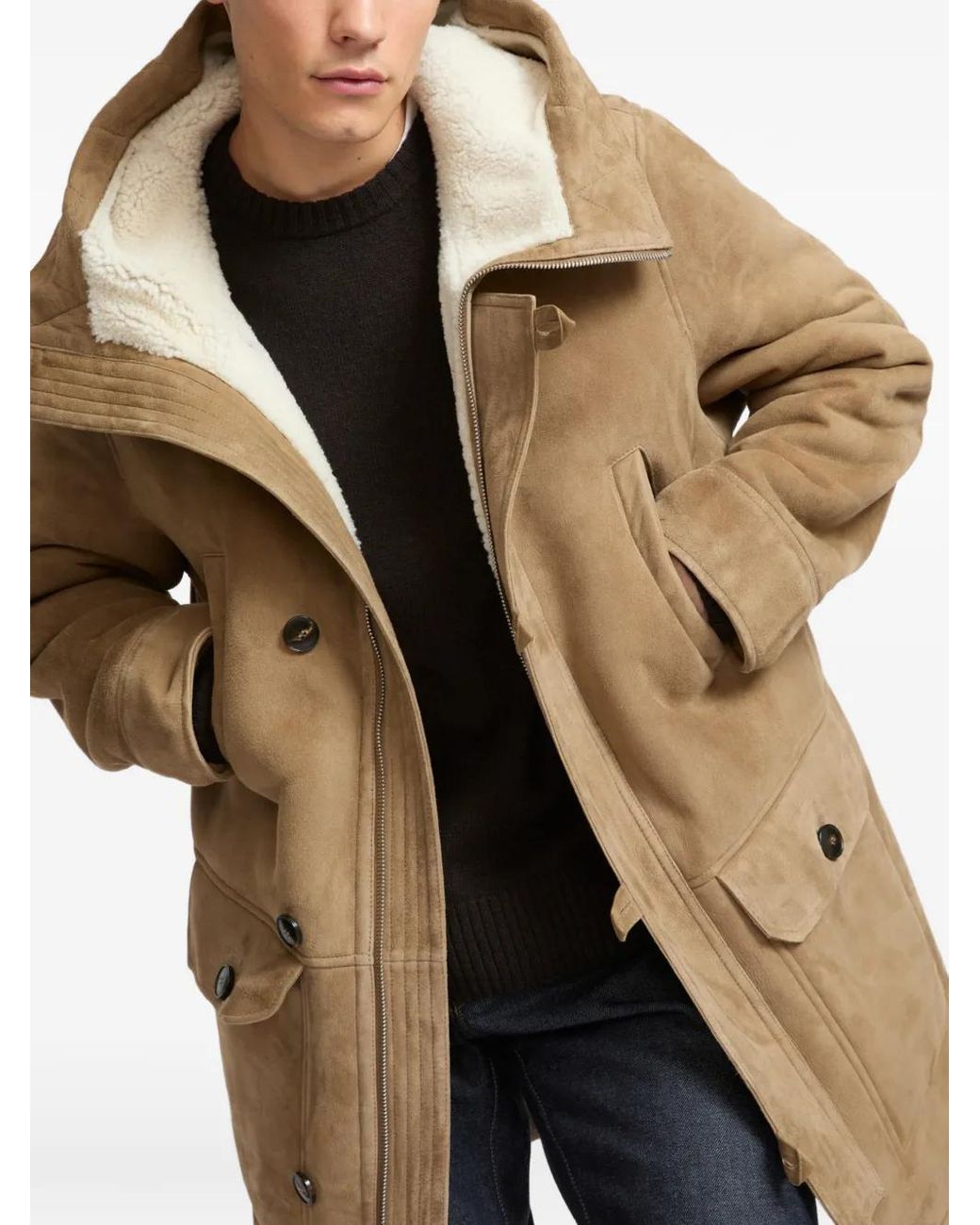Yves Salomon Natural Shearling-Lined Hooded Parka for men