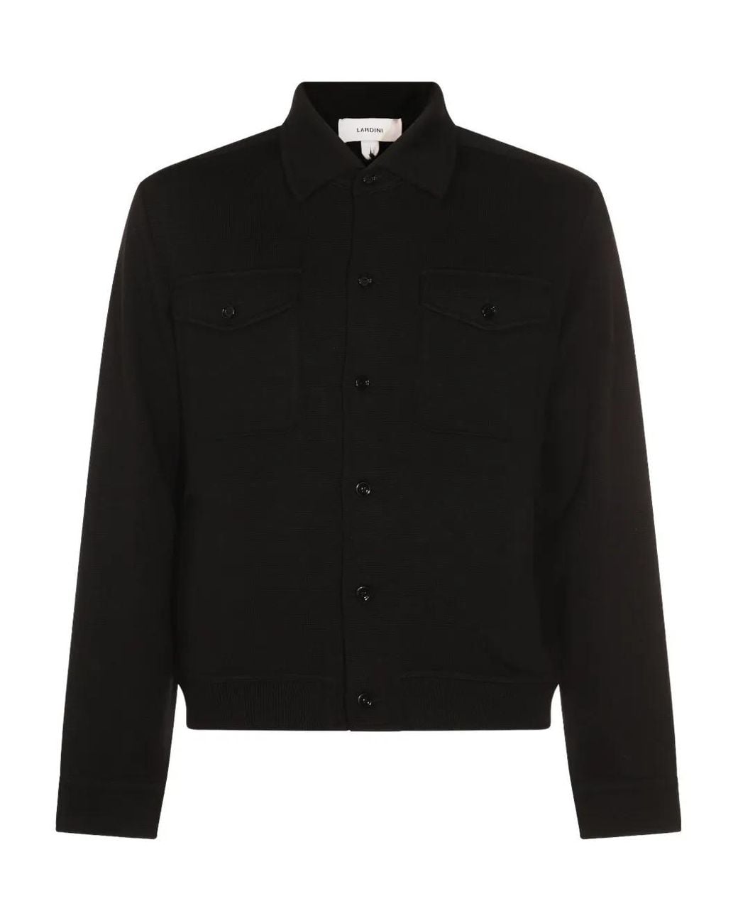 Lardini Black Breast-Pockets Wool Jacket for men