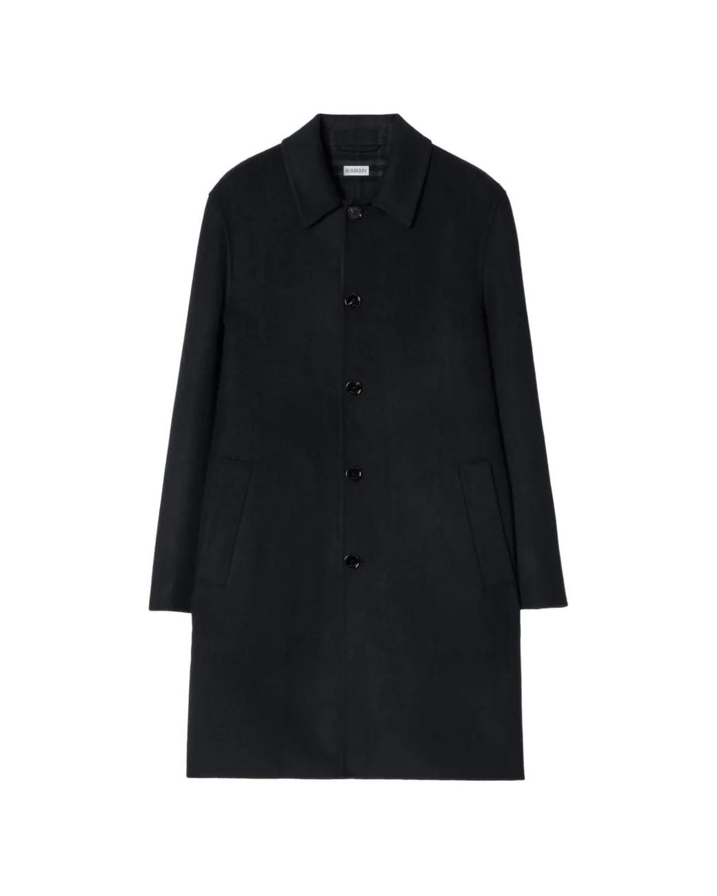Burberry Black Mid-Length Wool Worthing Car Coat for men