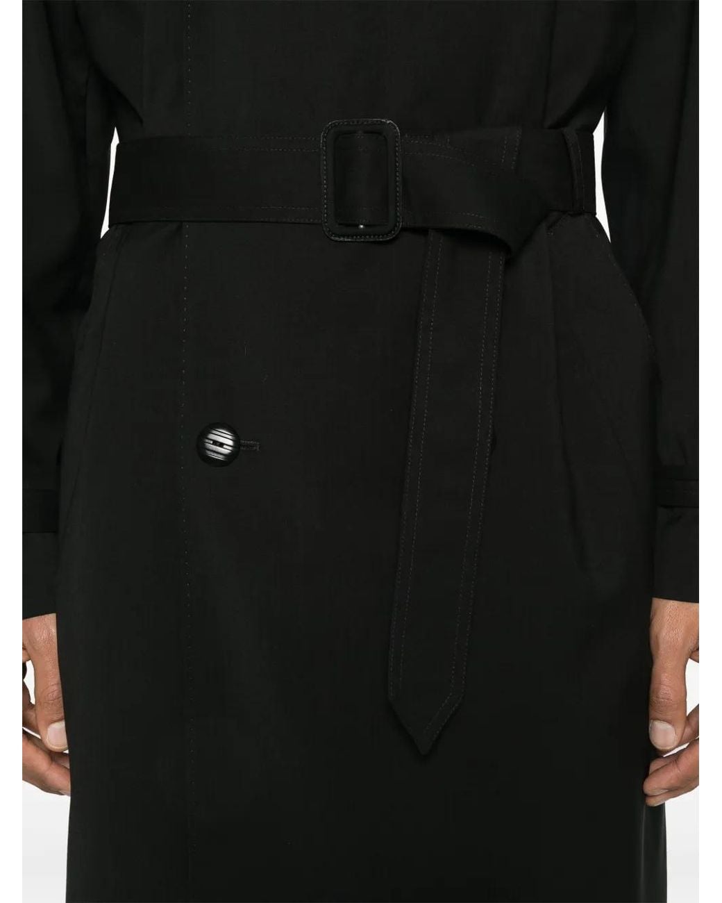 Fendi Black Belted Trench Coat for men