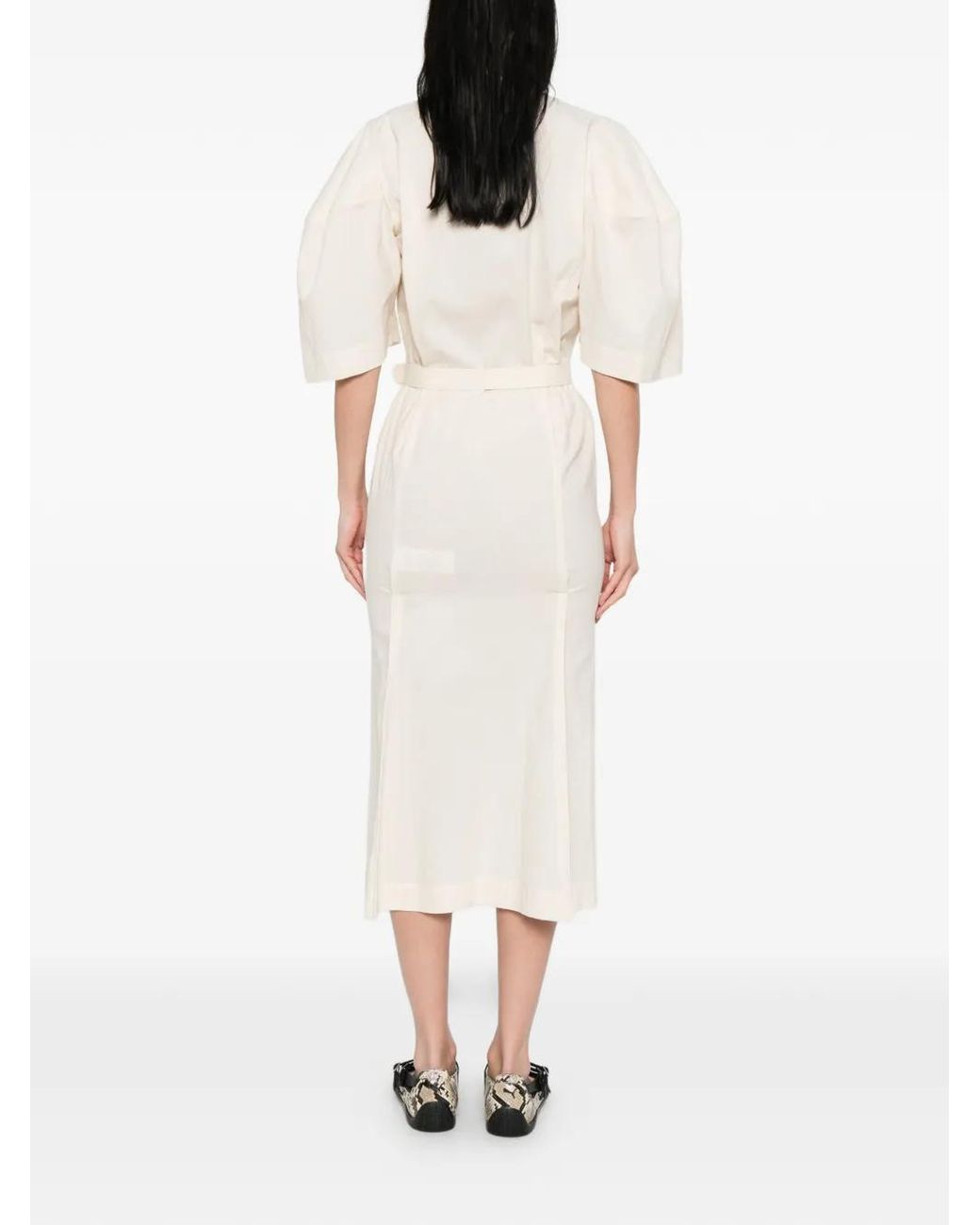 Vivienne Westwood White Belted Loop Midi Dress